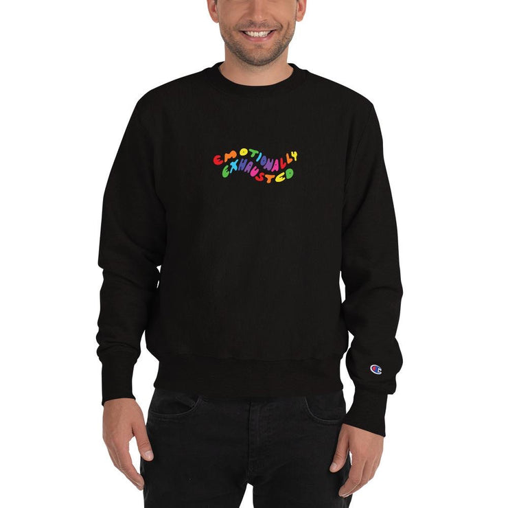 Emotionally Exhausted Champion Sweatshirt Atomic Emotions