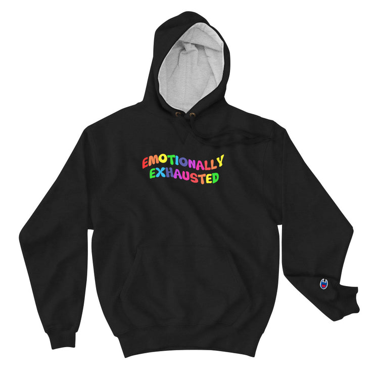 Emotionally Exhausted Champion Hoodie Atomic Emotions