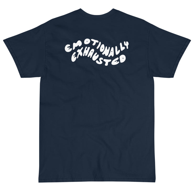 Emotionally Exhausted  Navy College Tee Atomic Emotions