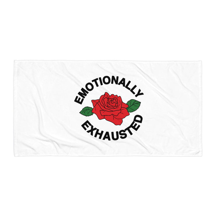 Emotionally Exhausted Terry Beach Towel Atomic Emotions