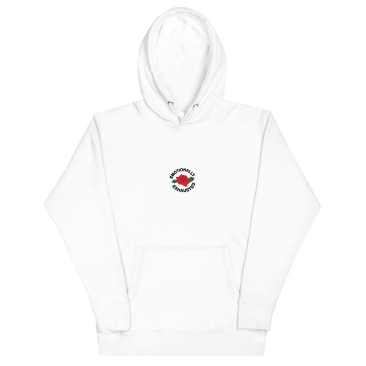 Emotionally Exhausted White Hoodie
